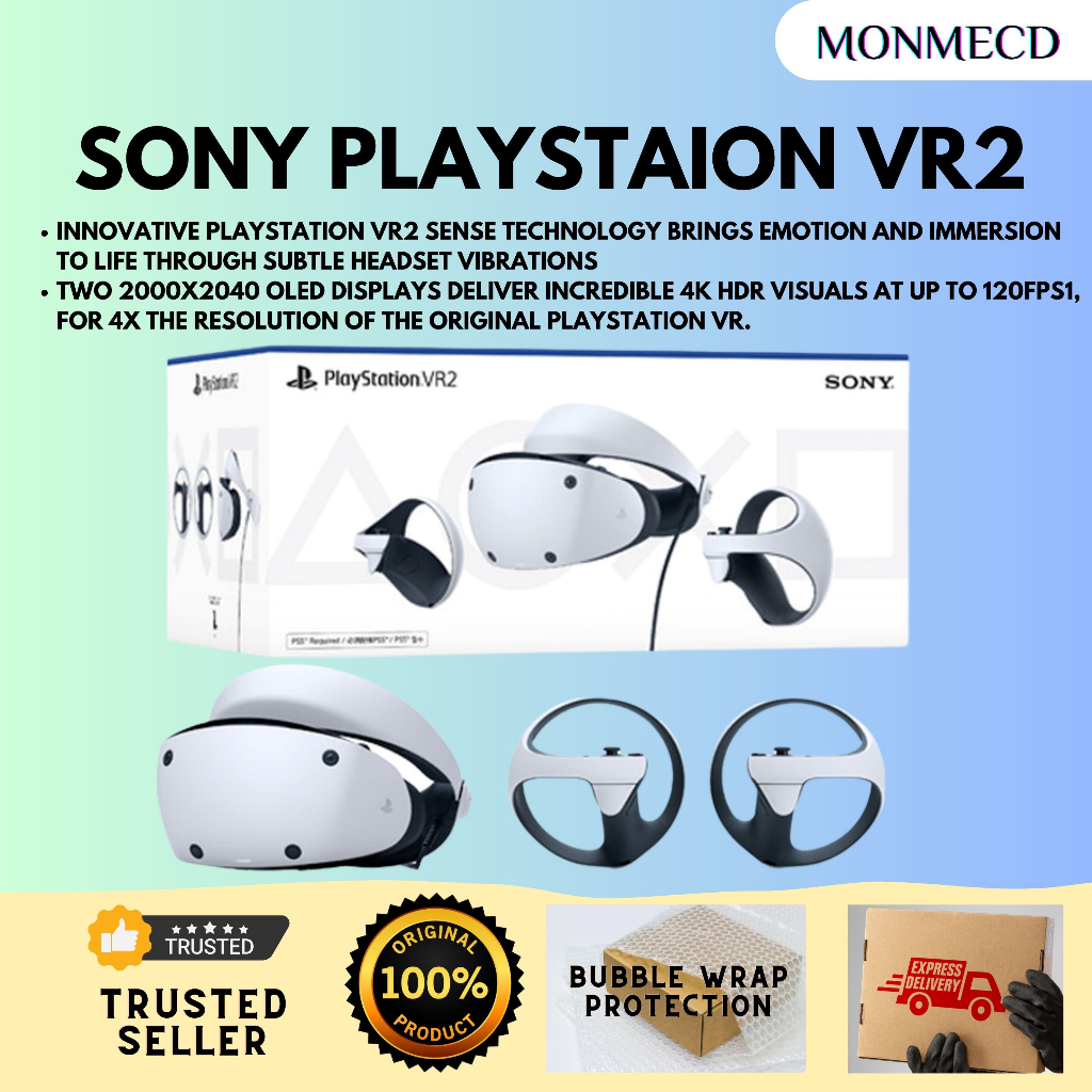 Sony 3D Sound Technology 4K HDR Visual Effects Playstation VR2 Intelligent Eye Tracking Psvr 2 2000x2040 OLED Display