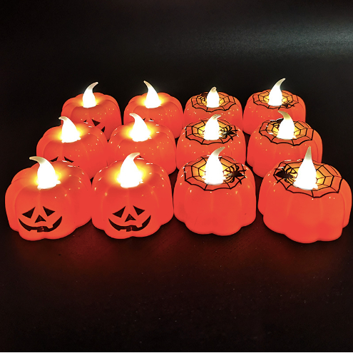 MSIA Ready Stock/ LED Pumpkin Candle Light Halloween LED Luminous Skull Night Light Haunted House Bar Home Party Fun