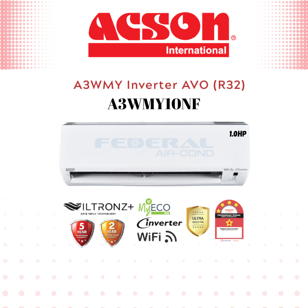 ACSON 1HP INVERTER AIR COND A3WMY10BNF