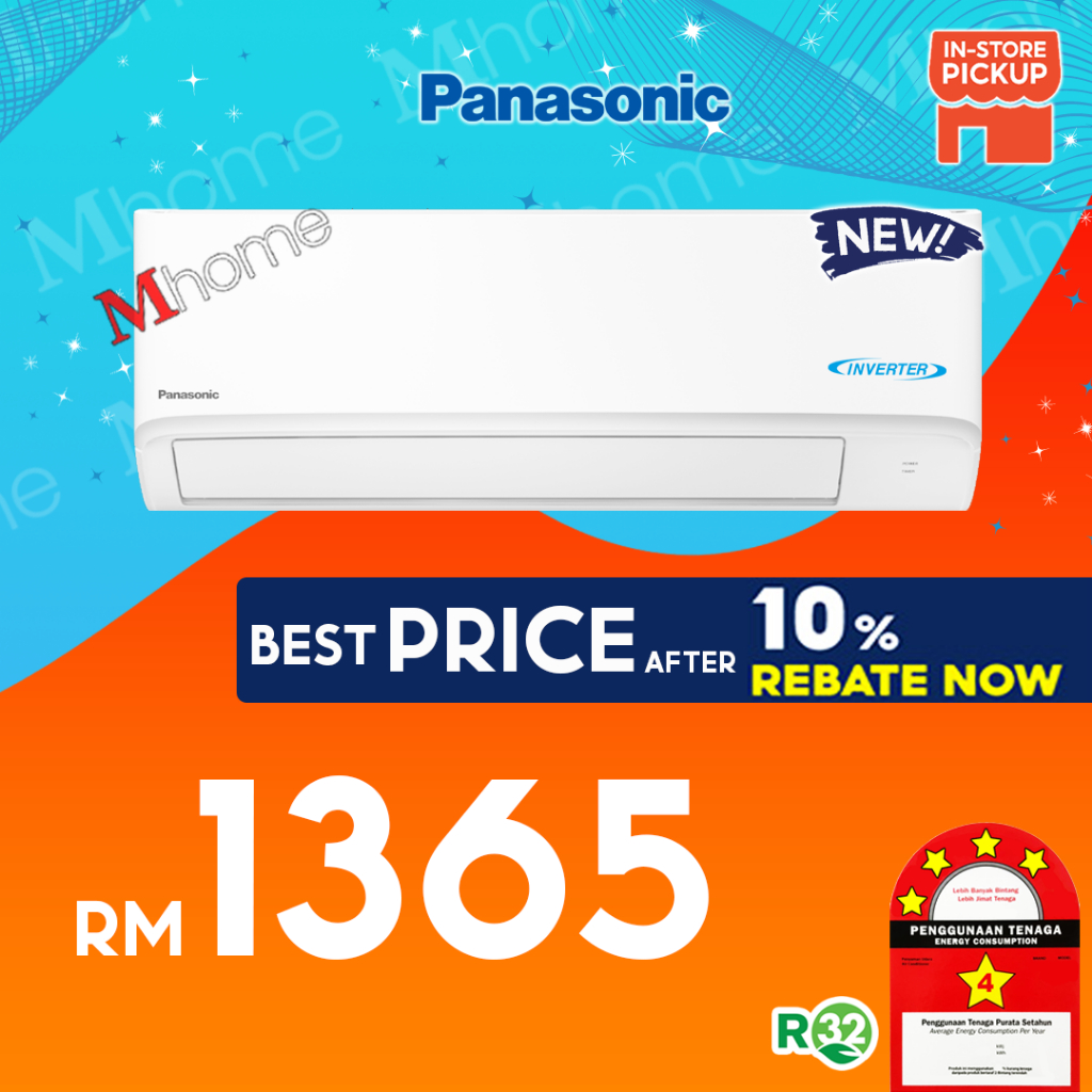 5star Panasonic INVERTER WIFI CS-KU/ CS-P0HP -3.0HP X-Deluxe Inverter R32 Air Conditioner