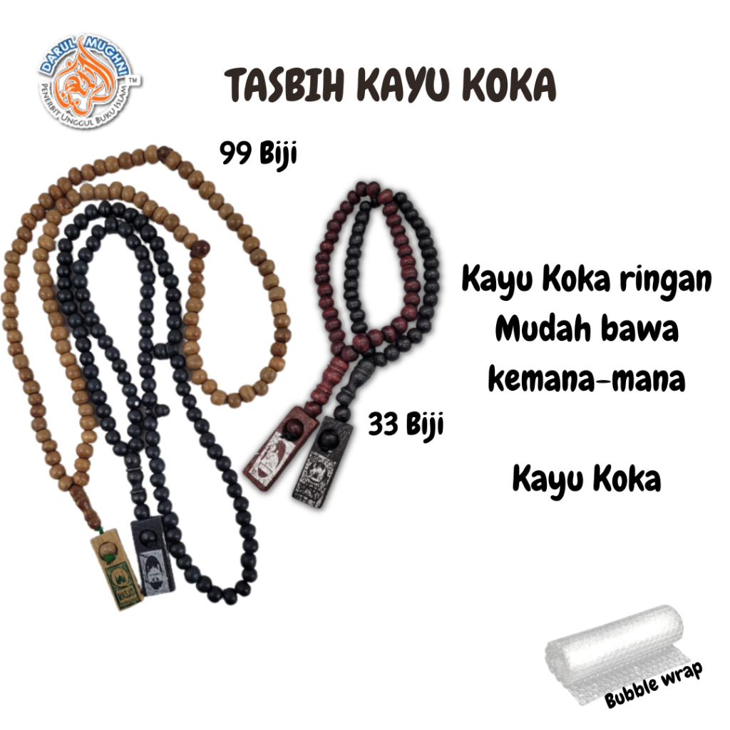 TASBIH KAYU KOKA-33 Biji- 99 Biji-Tasbih-Tasbih Solat-Tasbih Selawat-Tasbih Madinah