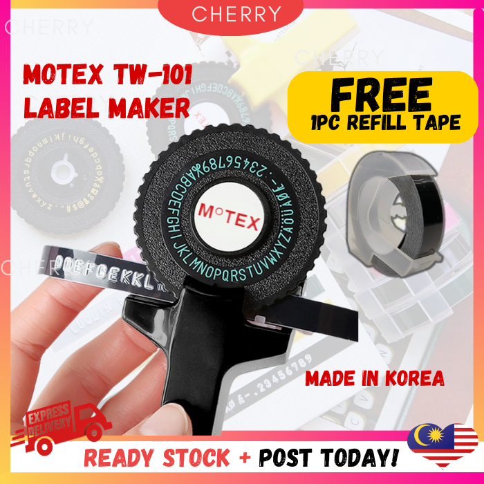 ?CHEERY? MOTEX LABEL MAKER TW - 101 / LABEL REFILL TWT - 9 (9mm x 3m) / KOREA DIY TAPE WRITER