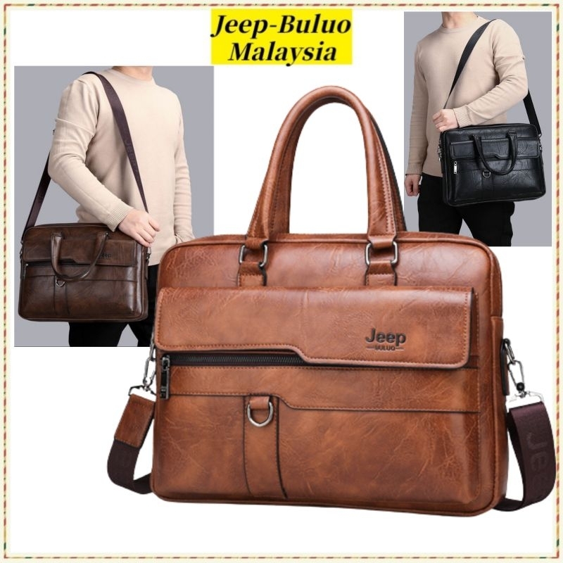 Men Business Bag Briefcase Man Messenger Document Laptop Bag Leather Waterproof Beg Lelaki Kulit Kalis 80152