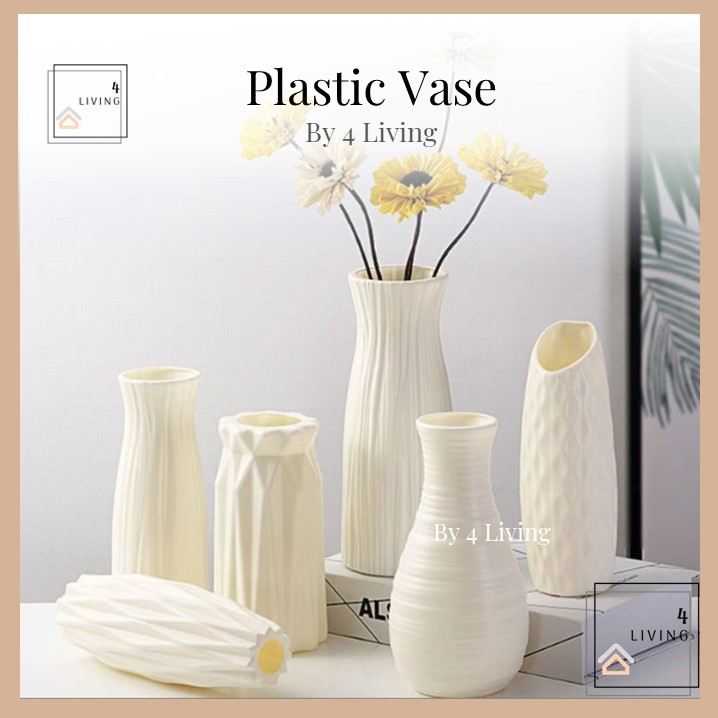 [4 Living] Ins Unbreakable Plastic Vase Home Decorations Flower Pot Flower Vase Bunga Hiasan Rumah Pasu Bunga 花瓶