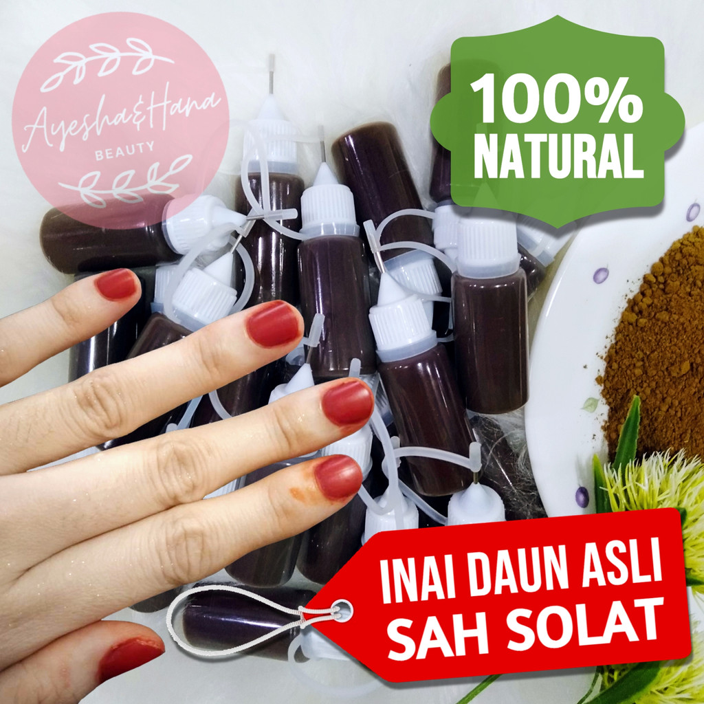 Harga Borong Inai Kuku Daun Asli Ayesha & Hana | Merah Tahan Lama Mesra Wuduk Tak Perlu Buff Kuku