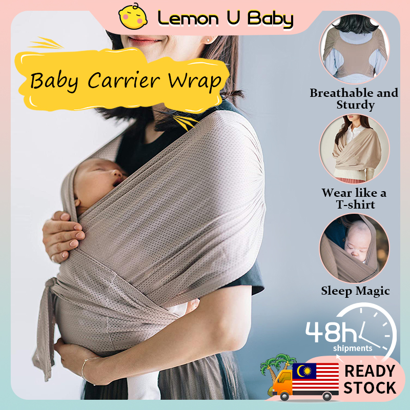 【Lemonu Baby】Baby Carrier Wrap Newborn Nursing Towel Easy to Wear Four Seasons Sling Wrap Hands Free Baby Infant Breathable Multifunctional Carrier 0-36 months Carrier