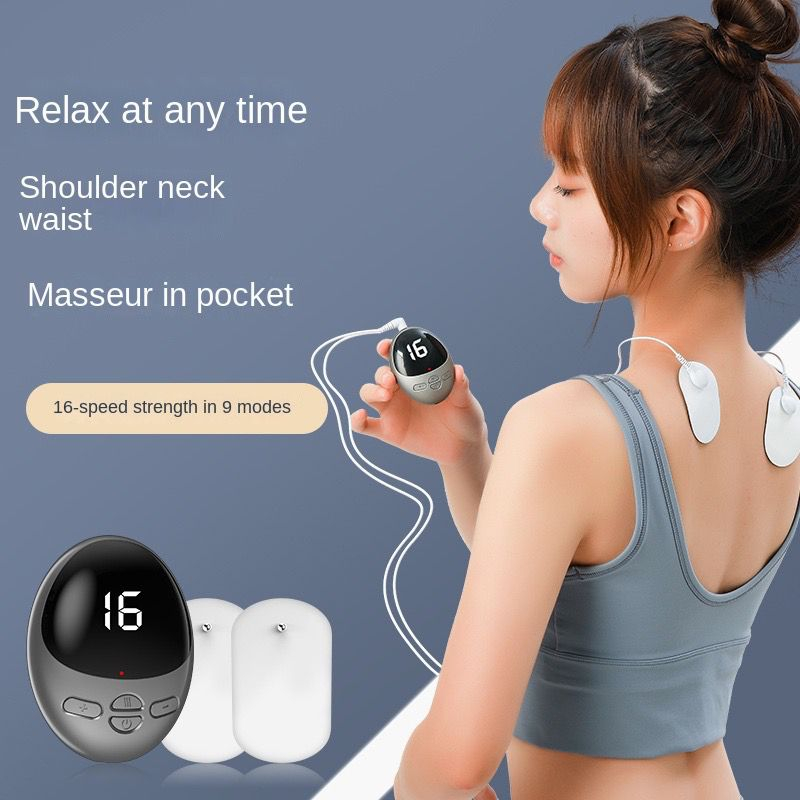 EMS Mini Massage Patch Shoulder Neck Pulse Physiotherapy Device Portable Electric Massager Smart Cervical Spine Facial