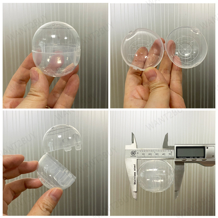 47x55mm Transparent Plastic Surprise Egg Plastic Lucky Draw Capsule Ball Toys Vending Claw Machine Bola Event 扭蛋蛋壳