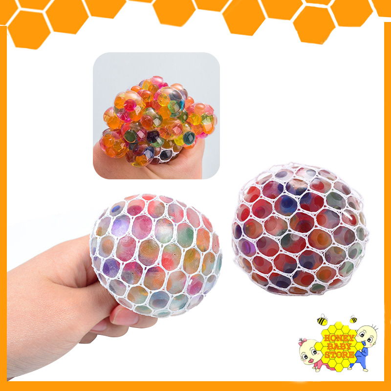 Kids Anti Stress Sensory Toy Stress Relief Toy Colorful Squishy Mesh Grape Ball Suitable for adults and kids