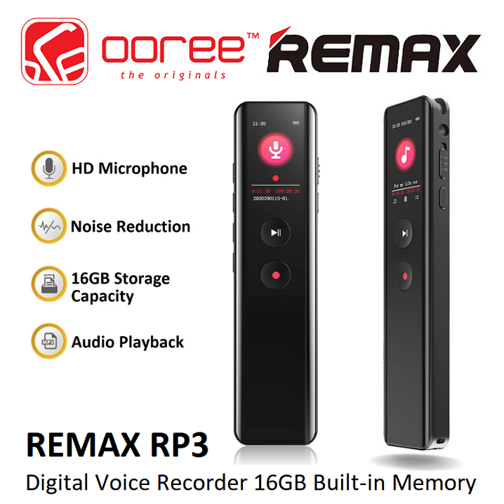 DVR41 / REMAX RP1 / REMAX RP3 16GB DIGITAL AUDIO VOICE RECORDER NOISE REDUCTION, ULTRA THIN ALUMINUM ALLOY CASING