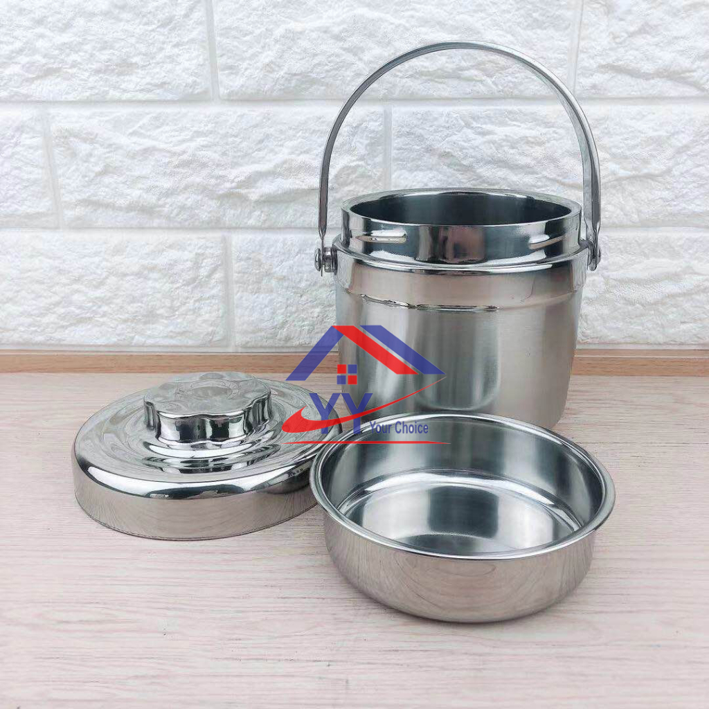 Stainless Steel Lunch Box/Thermal Flask/Thermos Hot Flask/Food Warmer with Handle 1.3L&1.5L/Food Container/Bekas Makanan