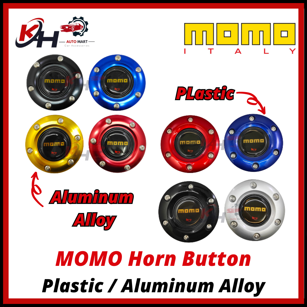 ORIGINAL MOMO Hubcap Horn Button –Aluminium Alloy / Plastic Steering Wheel Cover (Car Button Tekan Kereta Metal / Steel)