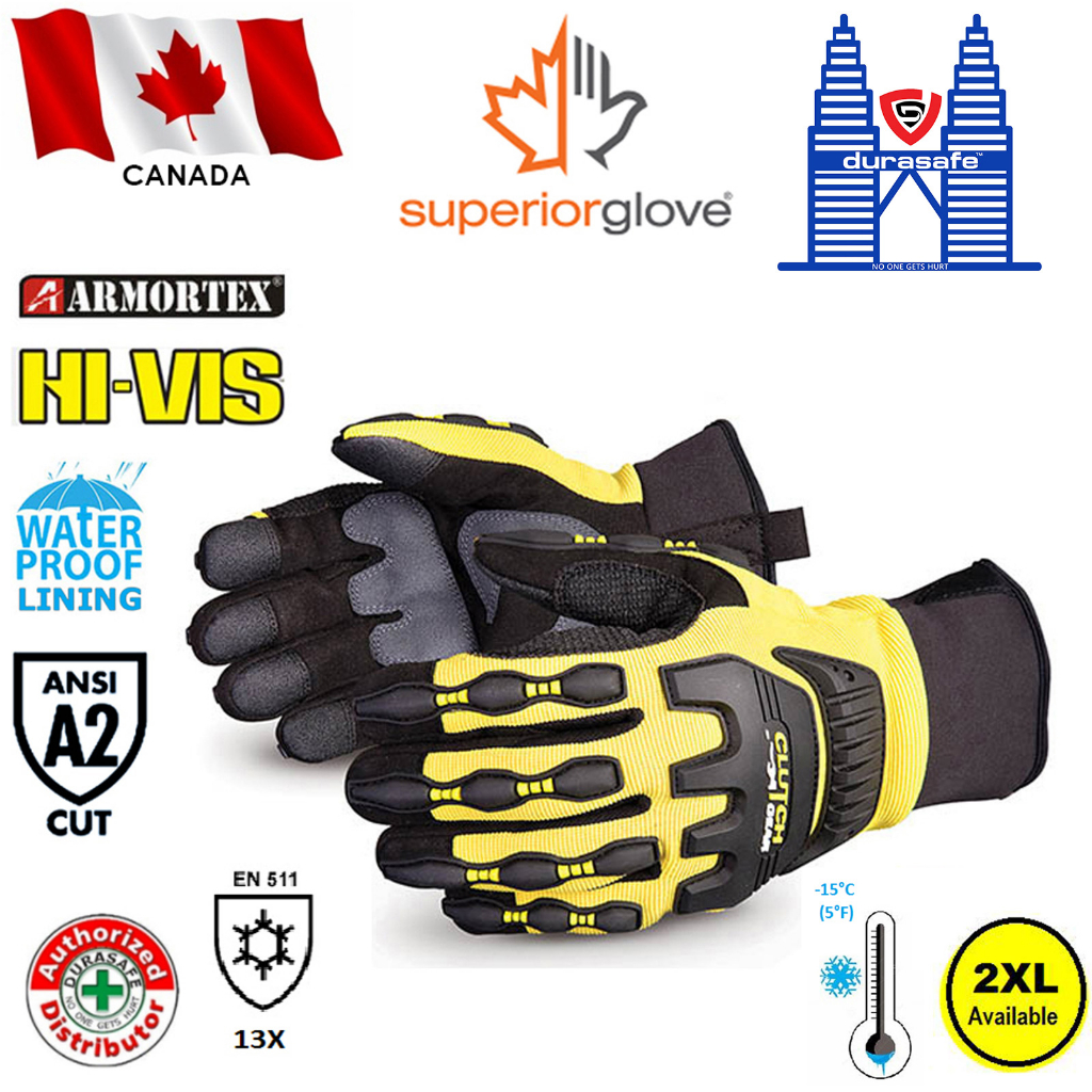 SUPERIOR MXVSBKL Clutch Gear® Cut-Resistant, Waterproof Anti-Impact Mechanics Winter Gloves, Size S-XXXL