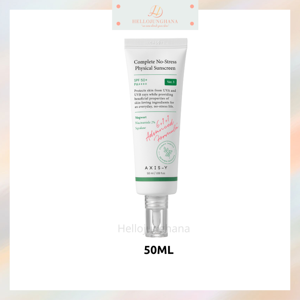 AXIS - Y Complete No Stress Physical Sunscreen V3 ( NEW ) SPF50+ PA++++ 50ml / 10ml