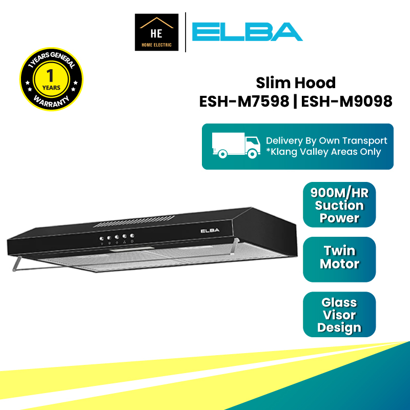 ELBA Slim Hood ESH-M7598 | ESH-M9098 Range Hood Kitchen Slim 抽油煙機