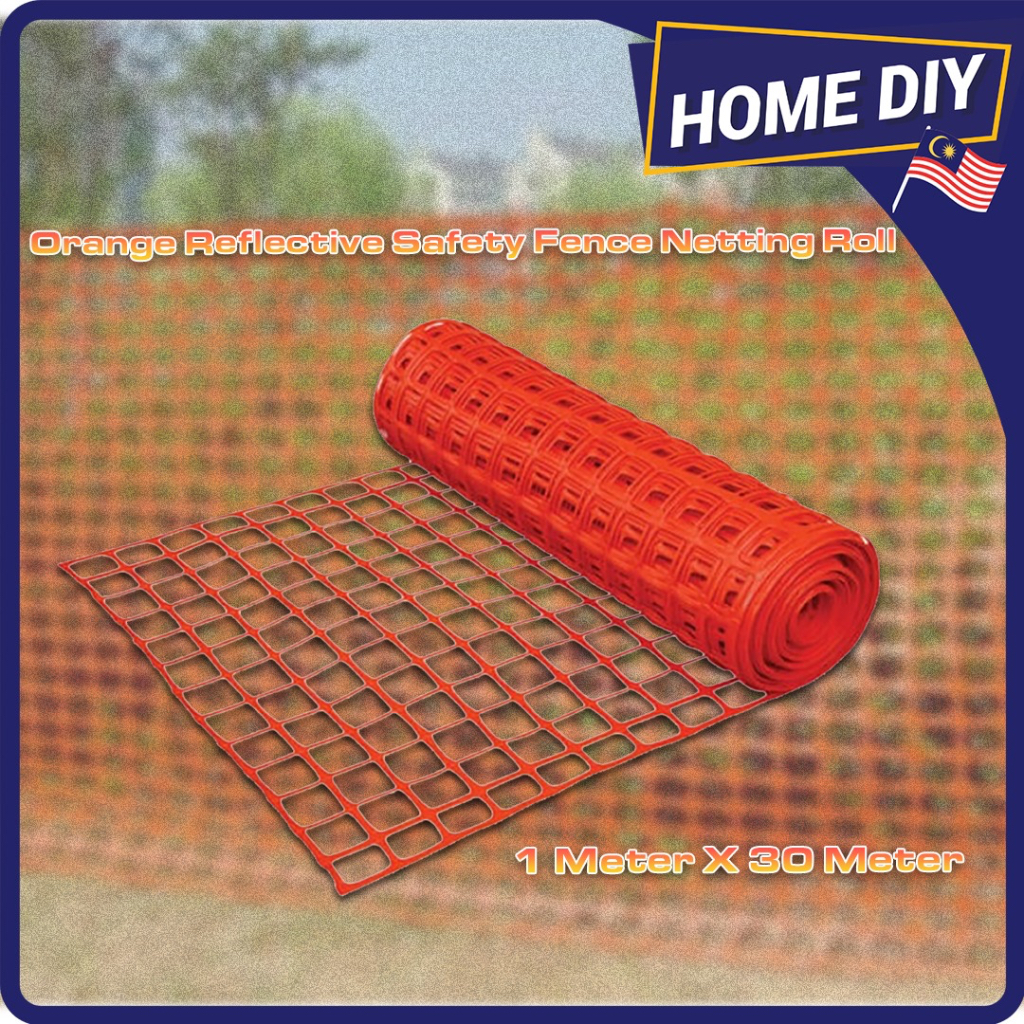 Orange Reflective Safety Fence Netting Roll (1M x 30METER) ABTOOLS9418/Reflective Construction Netting Heavy Duty