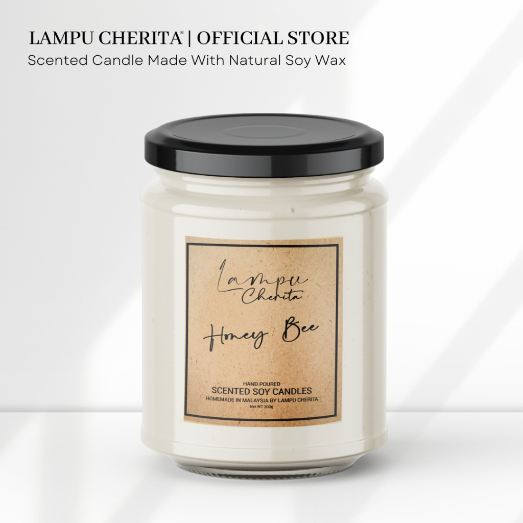 Lampu Cherita Scented Soy Candle Honey Bee 200ml (Lilin Wangi Buatan Malaysia)