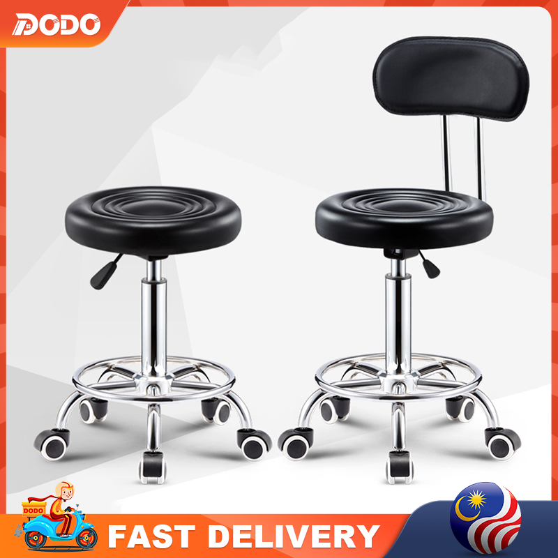 Swivel Round Stool Chair With Wheels Adjustable Height Backrest Chair Kursi Bar Besi PU Leather Bar Hydraulic Chair 旋转椅