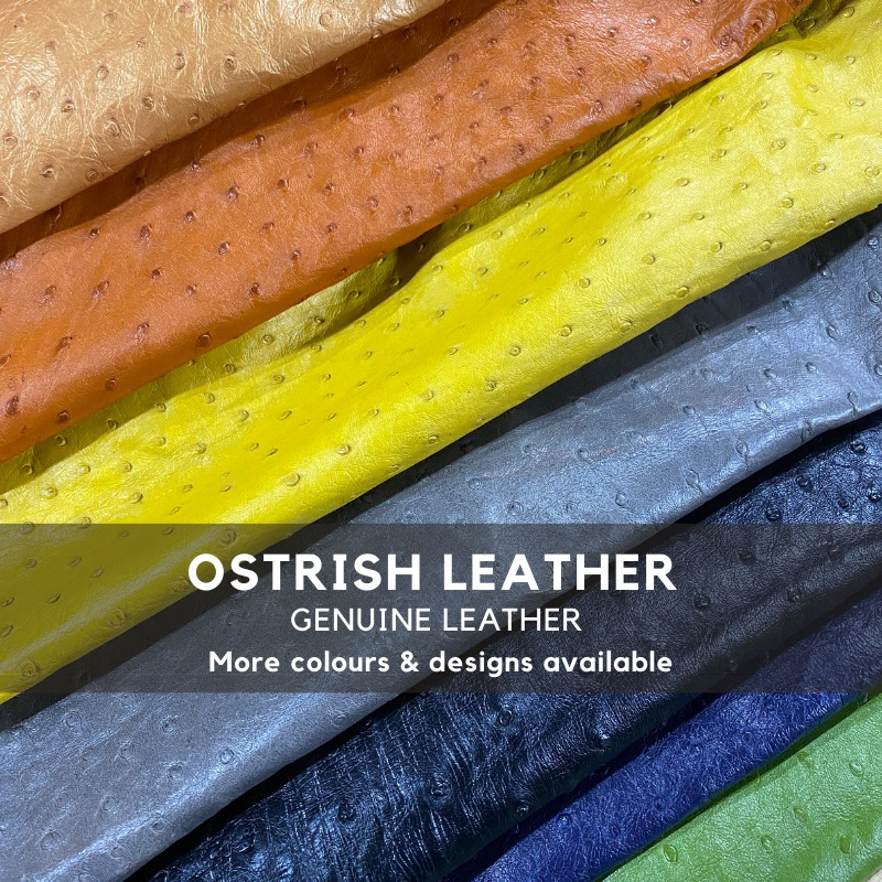 Ostrich Genuine Leather Chrome Kulit Burung Unta