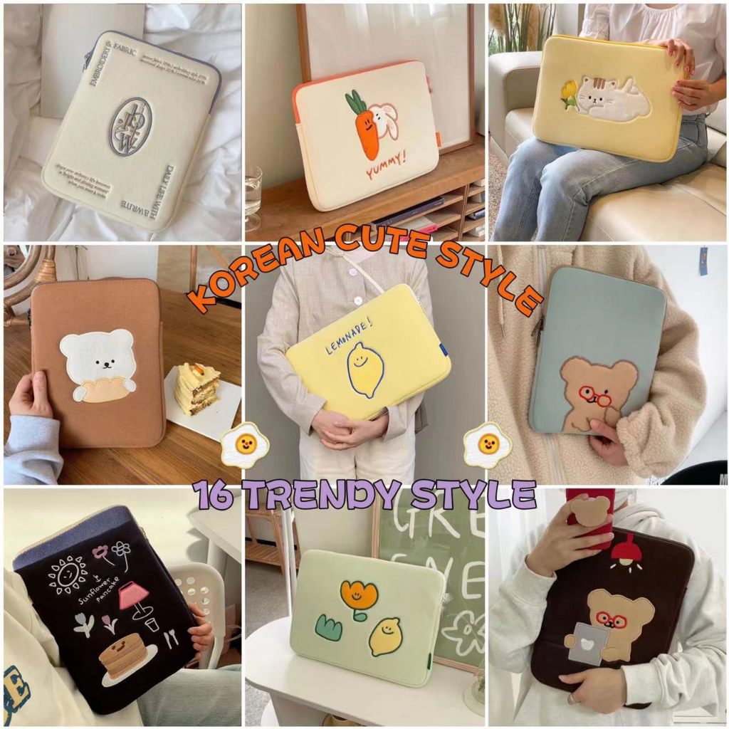 Laptop bag Korean ins cute soft laptop shockproof bag embroidery 10/11/13/14/15/15.6 inch tablet/laptop sleeve