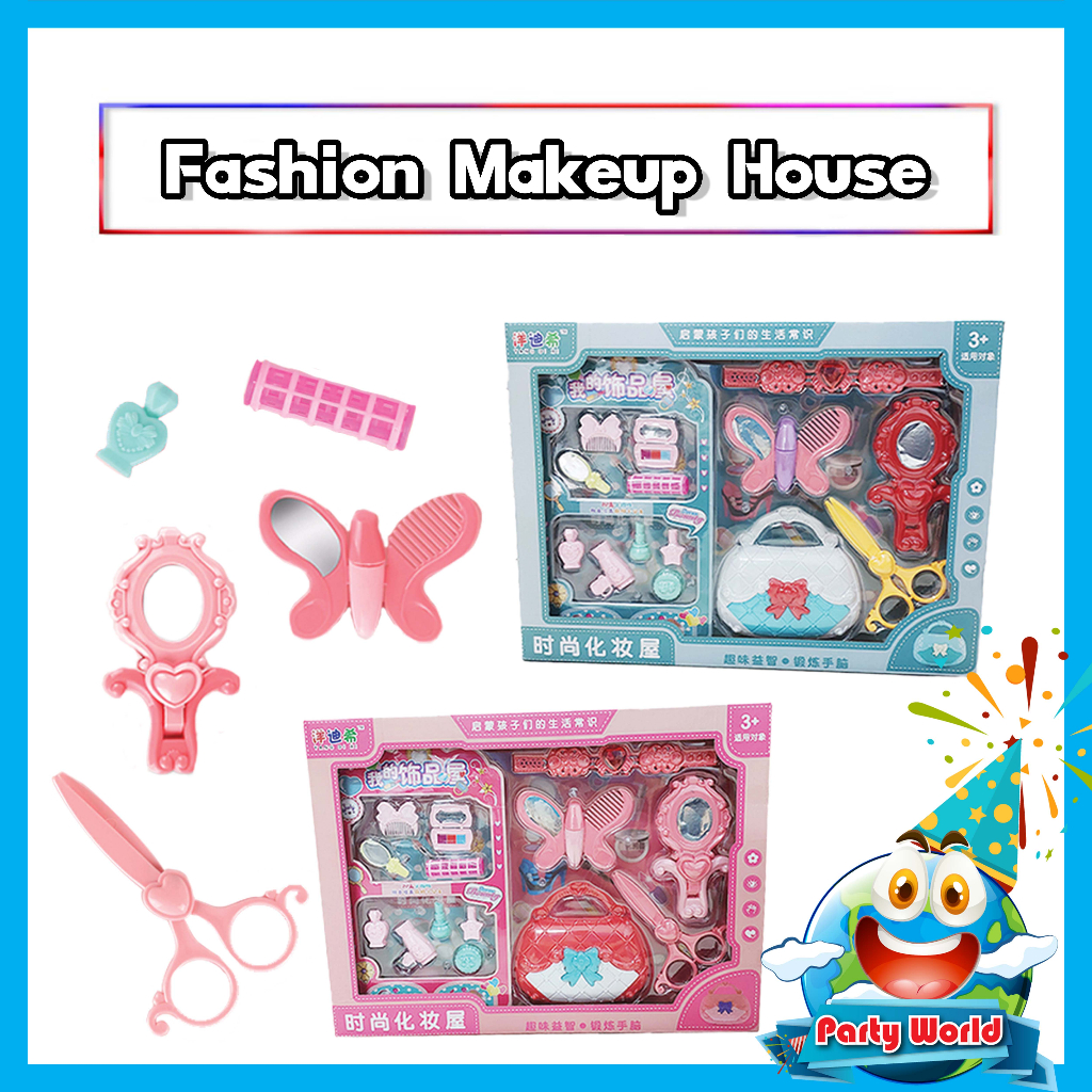 Girls Fashion Make Over Pretend Play Kids Makeup Simulation Play House Hairstyling Nail Polish Dress Up Playset Toy