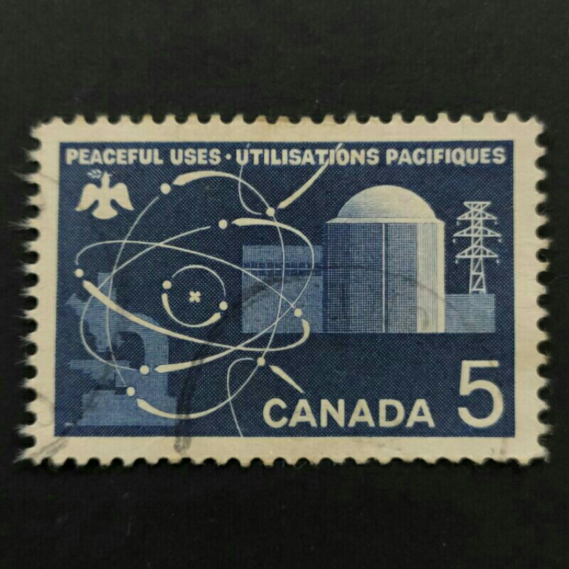 1966 Stamp Canada-Complete Unique Used Stamp-5c Peaceful Uses Atomic Energy