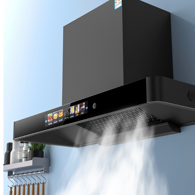 🎉Top Suction Range Hood Household Kitchen Large Suction Automatic Cleaning Rental Room Small Drainage Exhaust Hood