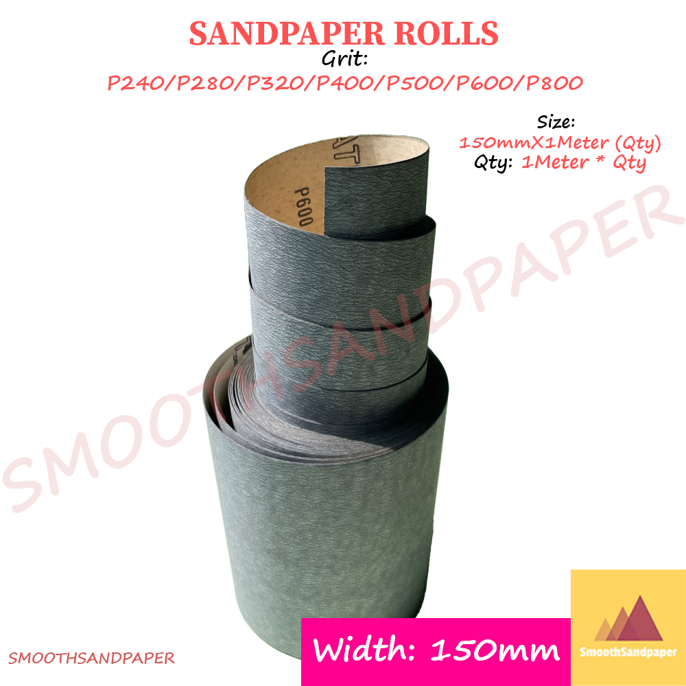 Sandpaper Roll Silicon Carbide (Grey) Kertas Pasir (Kelabu) Amplas 150mmX1Meter 木工铁工砂纸卷 image 2