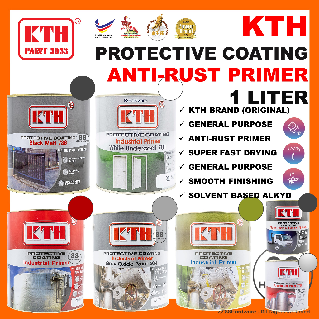 1L KTH 786 785G 750 736 604 cat besi anti karat /anti rust paint /cat anti karat /cat pagar besi anti karat metal oxide