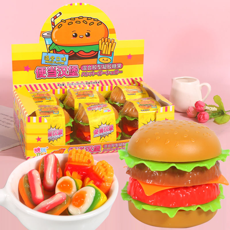 32 [candy Party] Burger Bento Gummy, Gula-Gula Bento Burger 32g