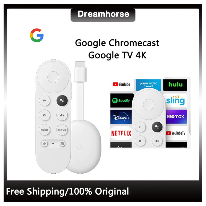 【Ready stock】 Google Chromecast Google TV 4K HDMI Streaming Media Player Dongle Netflix Disney+ Hotstar Youtube Myiptv