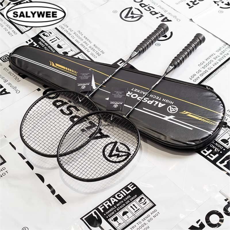 SALYWEE  RR 2Pcs 4U G5 100% Original Design Full Carbon Fiber 22-25Lbs Strung Badminton Racket With Free String Grips