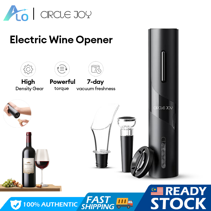 Xiaomi Circle Joy Electric Bottle Wine Opener Set Automatic Corkscrew Stopper Red Wine Kitchen Accessories Tools 4 In 1