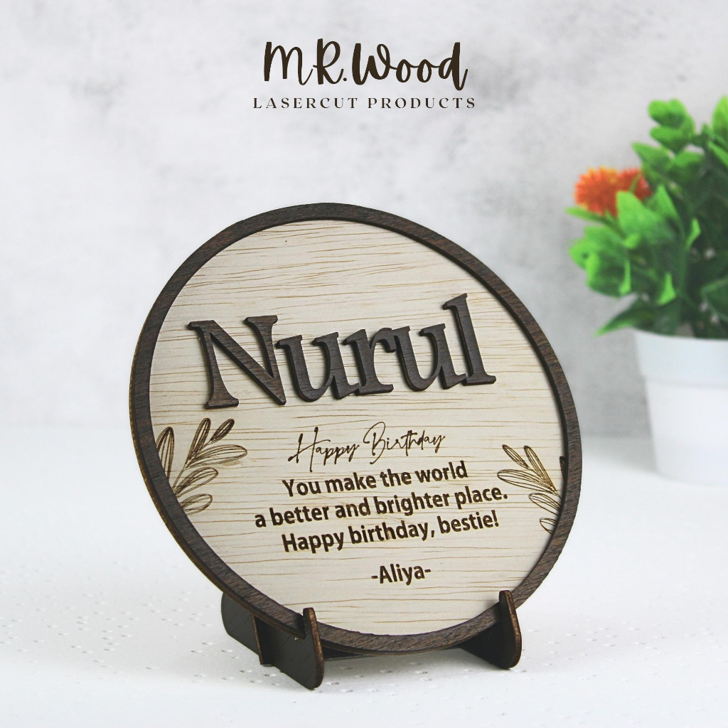 Custom Gift with Free Box / Custom Name and Wish Decor Stand Plywood/ Custom Made Gift / Ship in 1-3 DAYS.