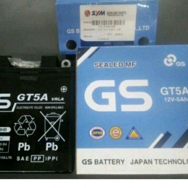 SYM BATTERY WP5S-3BP (ORIGINAL SYM),(WARNA ORANGE SAMA WARNA HITAM, ORIGINAL KILANG SYM)