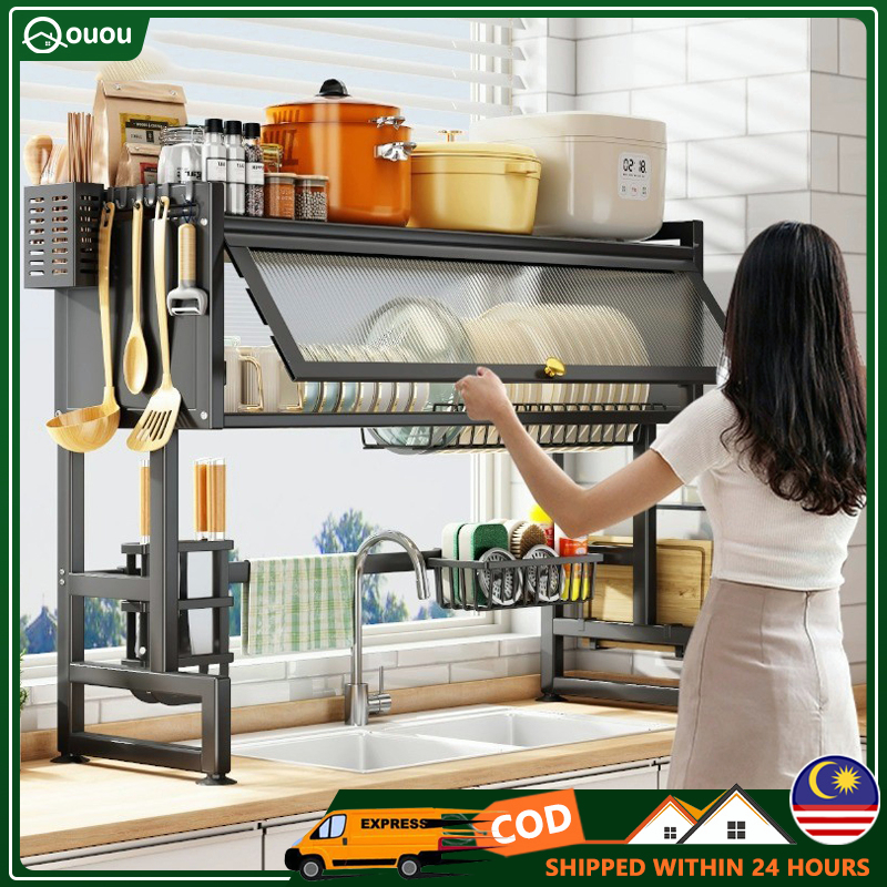 Oo Kitchen Rack Dish Rack Rak Dapur Kabinet Rak Pinggan Mangkuk Dish Drainer Sink Rack Kitchen Rak Sinki Cabinet