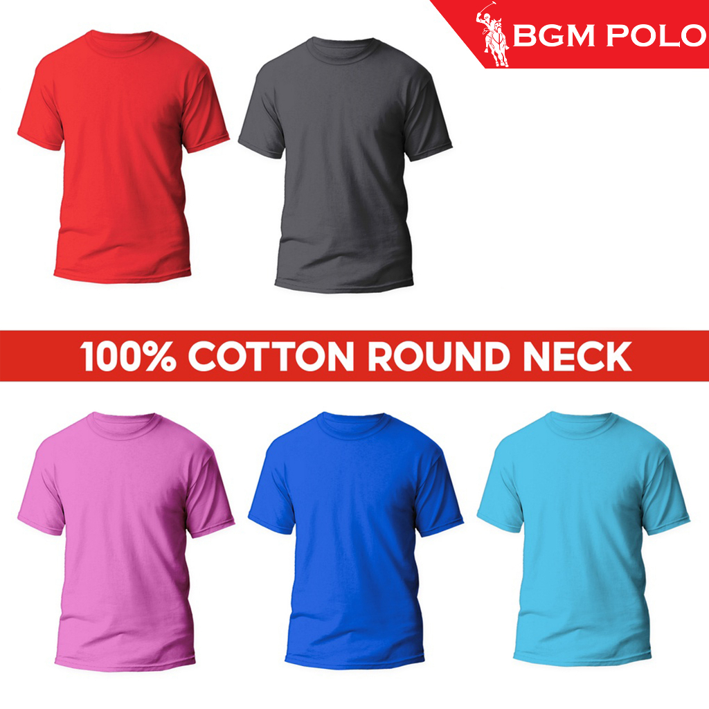 BGM POLO Unisex Cotton Plain Round Neck T- Shirt BPPMTRN004-MX