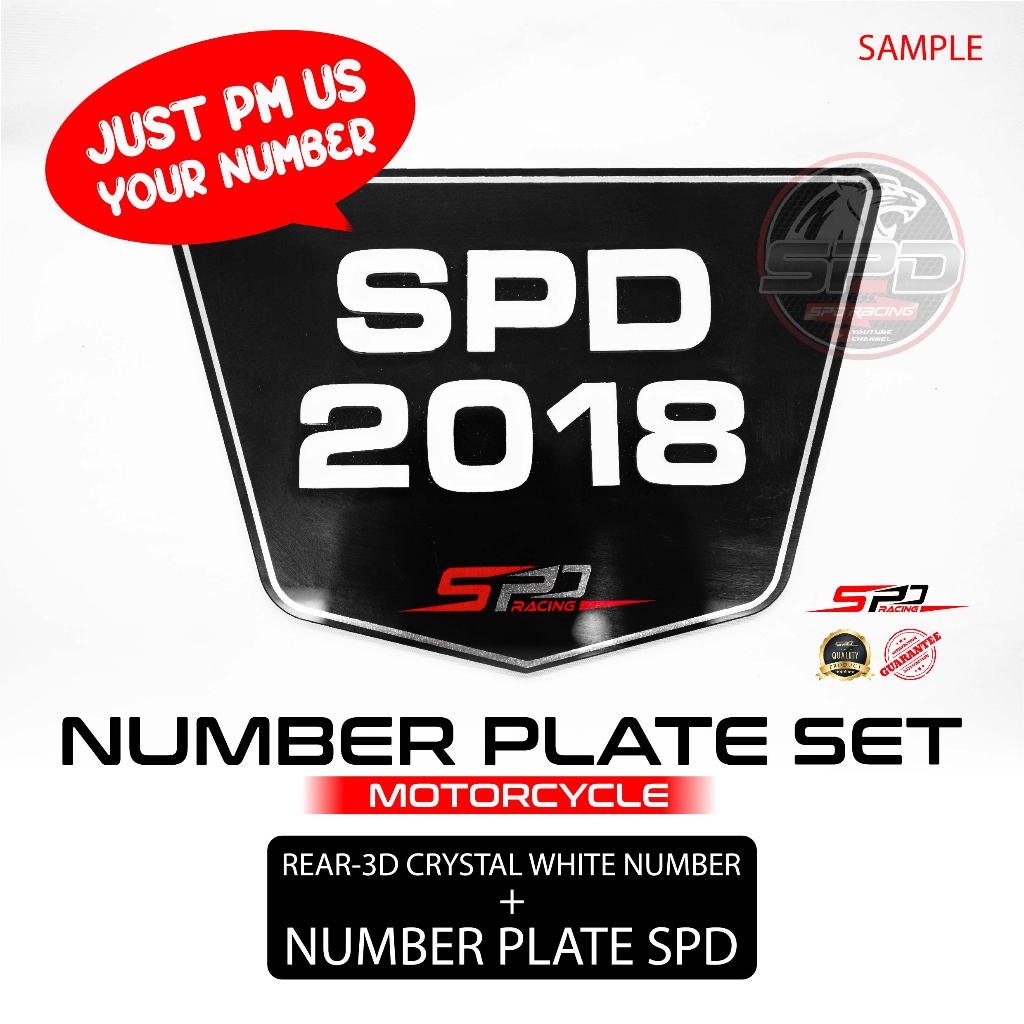 Number Plate Set SPD Racing (Front & Back) for Universal Use