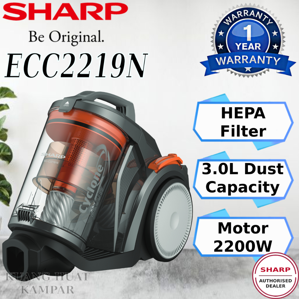 SHARP 2200W BAGLESS VACUUM CLEANER ECC2219N / 1800W VORTIX CYCLONE BAGLESS VACUUM ECC1819R / 1200W VACUUM ECC1219S