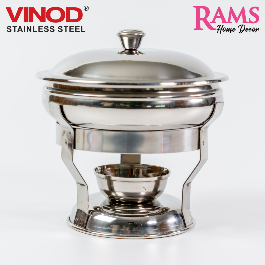 Vinod  800ML / 1200ML Round Stainless Steel Chafing Dish Set with Lid / Serveware / Bekas Lauk