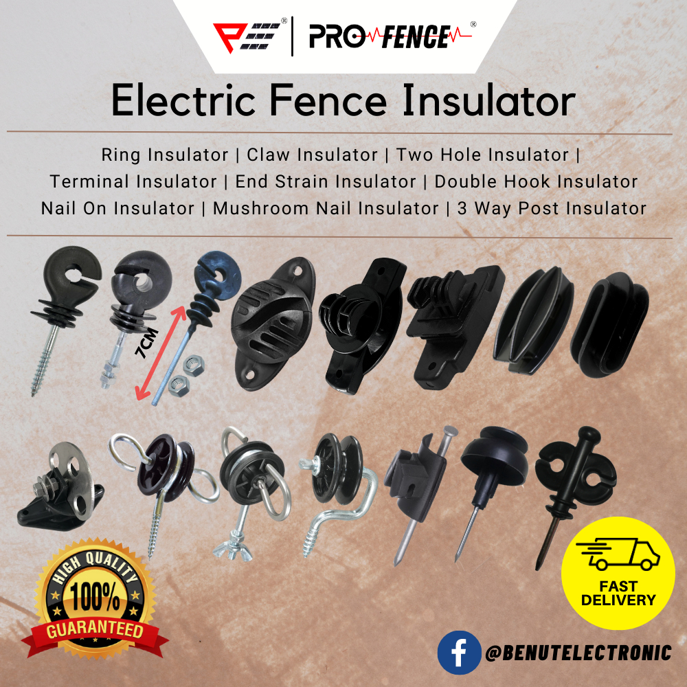 ProFence Electric Fence Insulator Penebat Pagar Elektrik Ring Insulator Polywire Aluminium Wire Insulator Pagar Elektrik