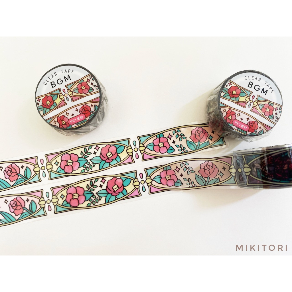 BGM Japan Maiden's Dream Stained Glass Clear Washi Tape Masking Tape Scrapbook Journal Sticker