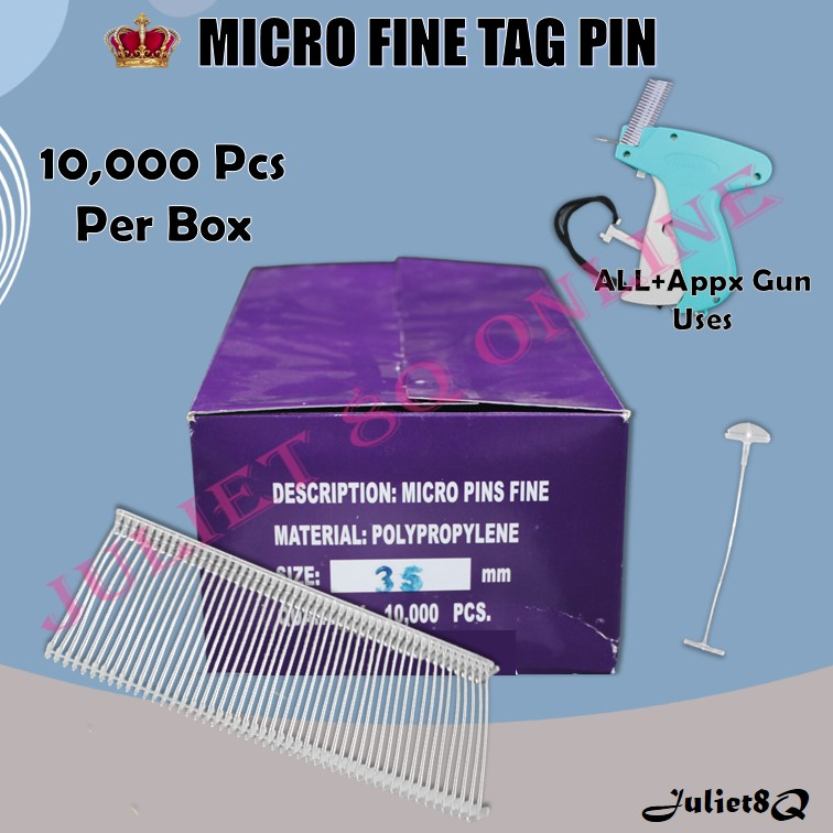 Micro Pins Tag Pin Fine Tag Pin Polypropylene Tag Pin 35mm 10,000 Pcs All-Pax Gun Use