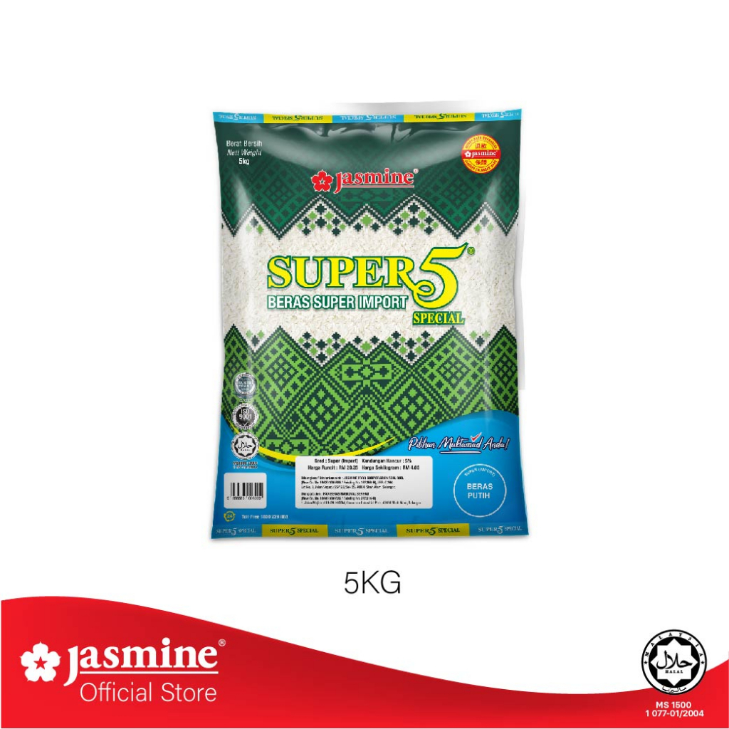 JASMINE Super 5 Special Import White Rice 5kg