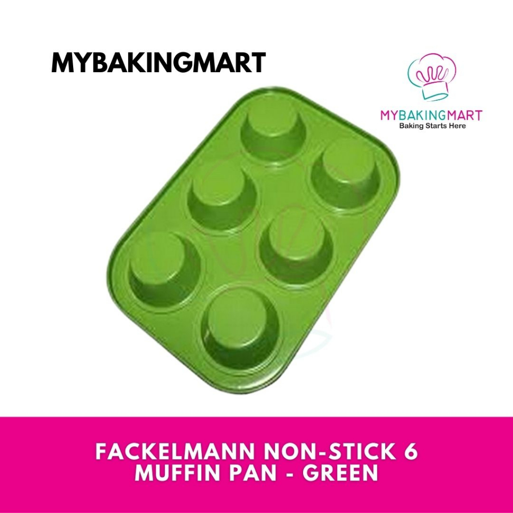 Mybakingmart | Fackelmann Non-Stick 6 Muffin Pan - Green Color