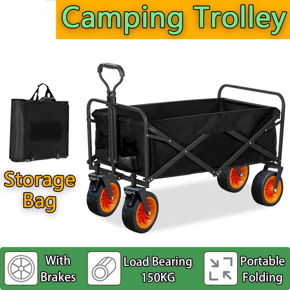 150KG Wagon Trolley 150L Foldable Camping Trolley Outdoor Shopping Trolley Garden Carts Troli Cart 露营推车17436