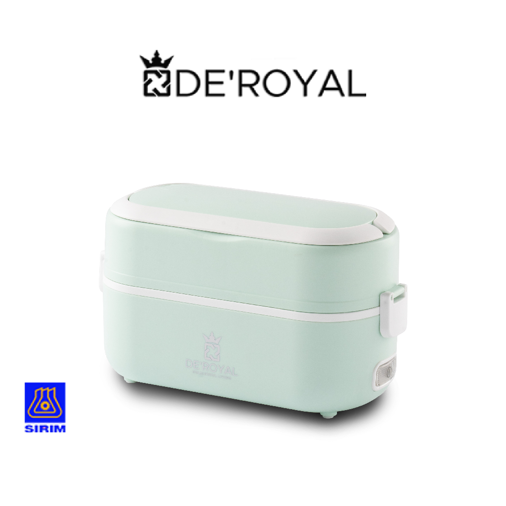 Deroyal Single Layer Portable Electric Lunch Box 1.0L with Sirim Approval （Malaysia/UK Plug)