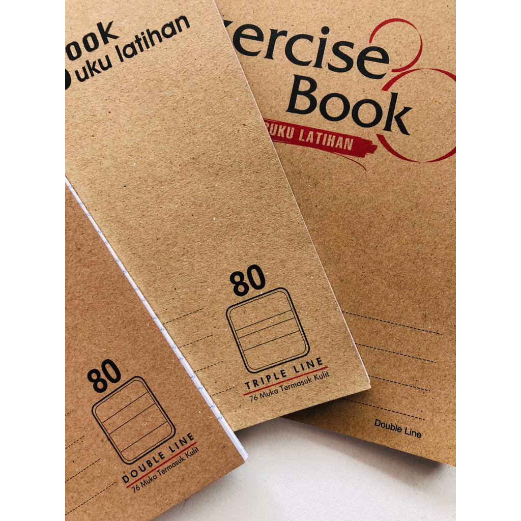 Exercise Book 80pages F5 size - triple line / double line