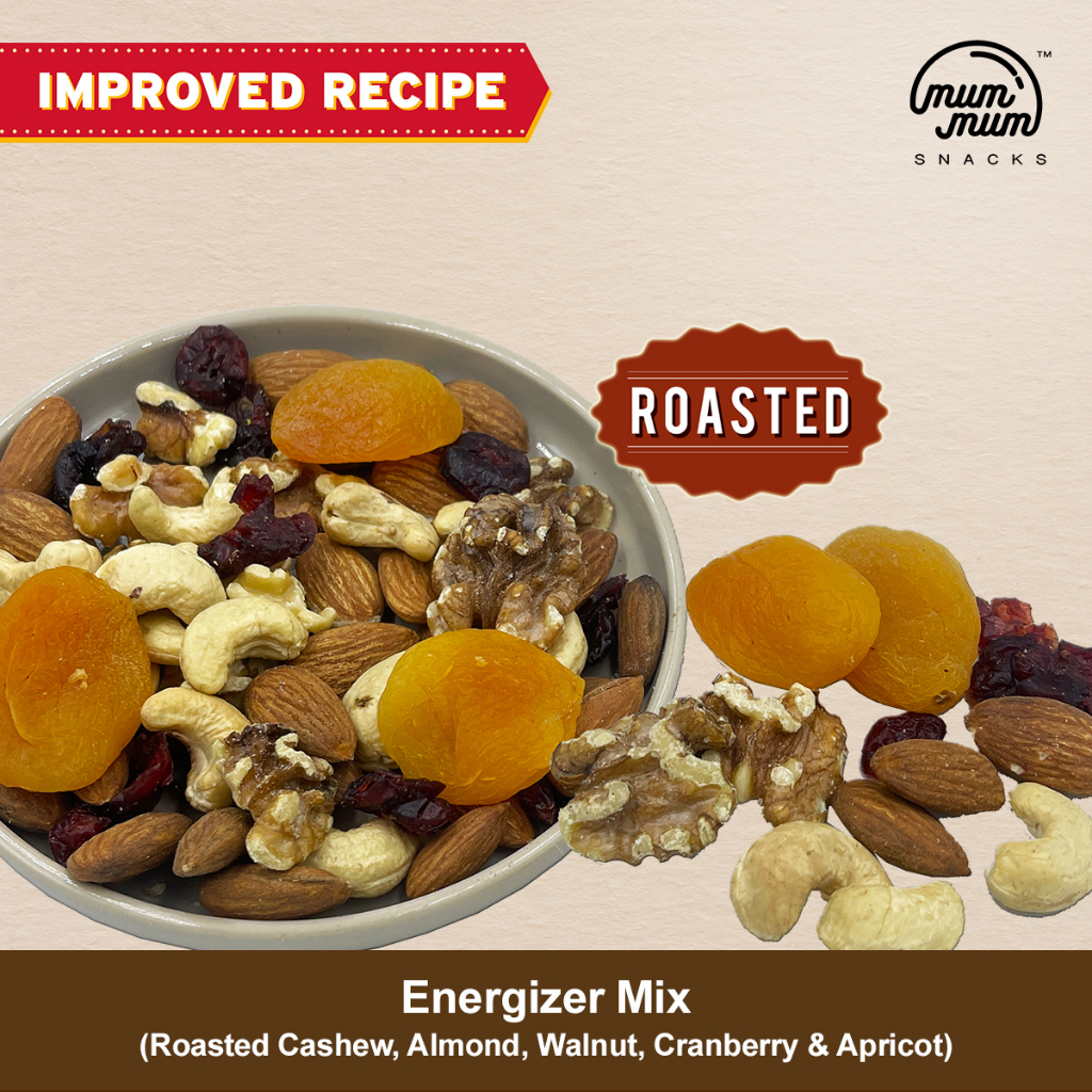 Energizer Mix - Roasted Cashew, Almond, Walnut, Cranberry & Apricot