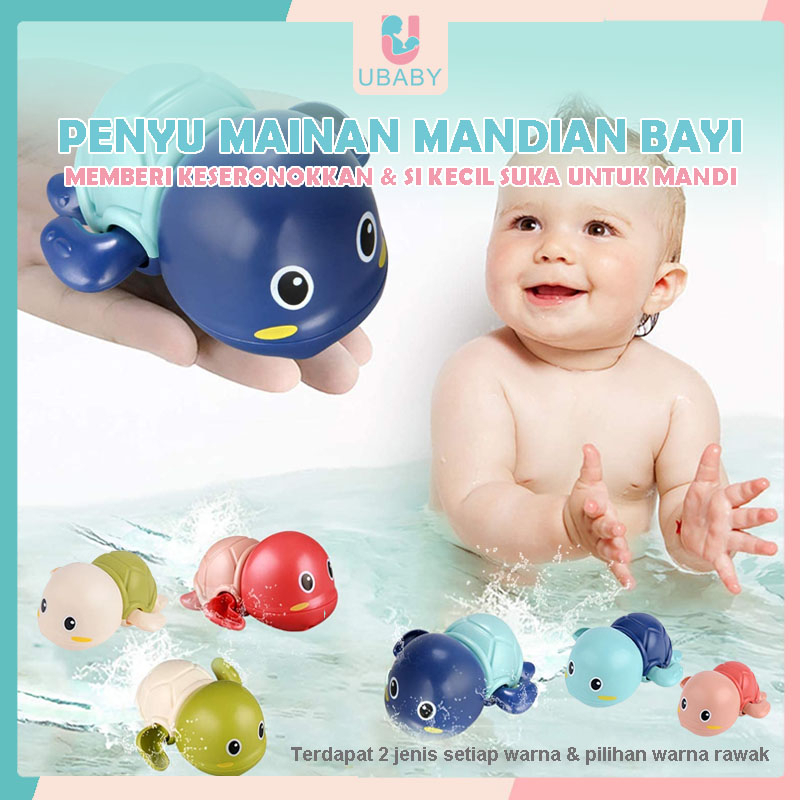 TURTLE Baby Kids Swimming Floating Toy Turtle Swimming On Water Bath Toys Mainan Mandian Kura Kura